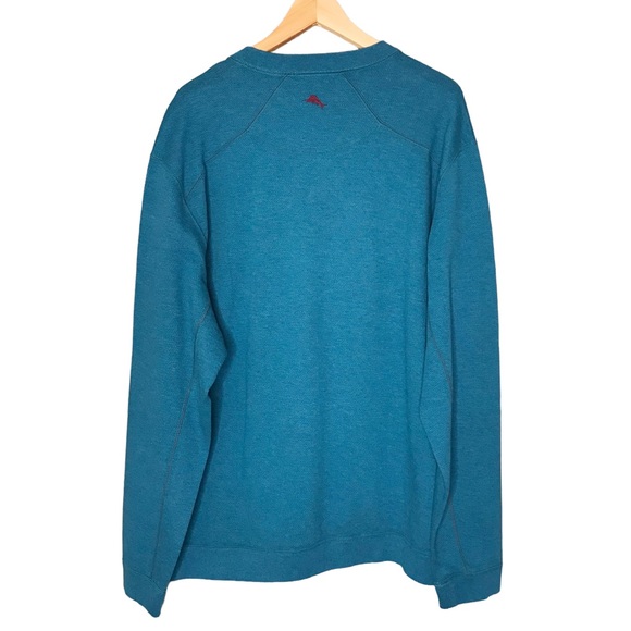 Tommy Bahama Reversible Sweater Pullover Cotton Henley Teal Burgundy Men’s XL - Picture 5 of 13
